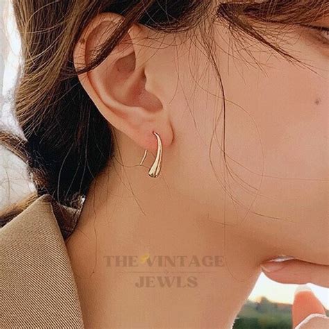 gold teardrop earrings etsy