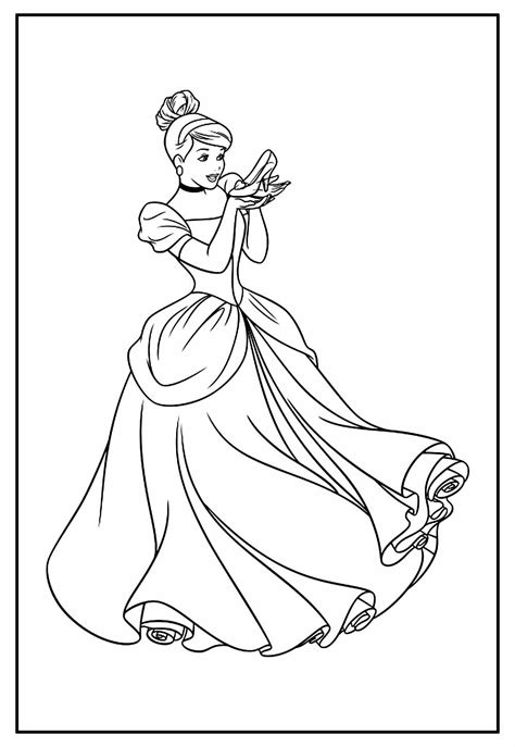Cinderela Para Colorir E Imprimir - 6