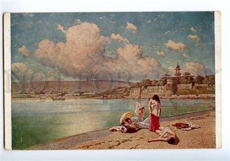 137693 NUDE Women on Beach by KALMYKOV vintage Russian PC | Topics