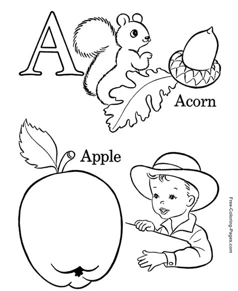 Alphabet coloring pages, sheets and pictures 01