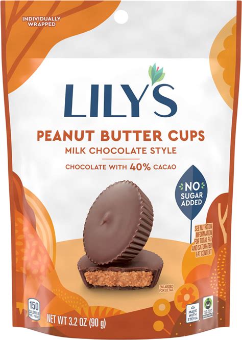 Amazon.com: LILY'S Milk Chocolate Style Peanut Butter Cups No Sugar