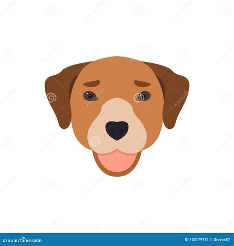 Cute Dog Face with Tongue Out. Stock Vector - Illustration of emblem