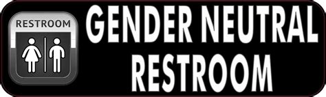 10in x 3in Gender Neutral Restroom Sticker Vinyl Business Door Sign ...