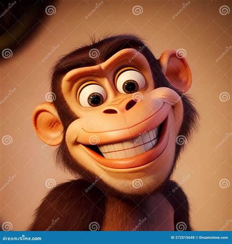 happy smiling monkey generative ai stock photo image  jungle