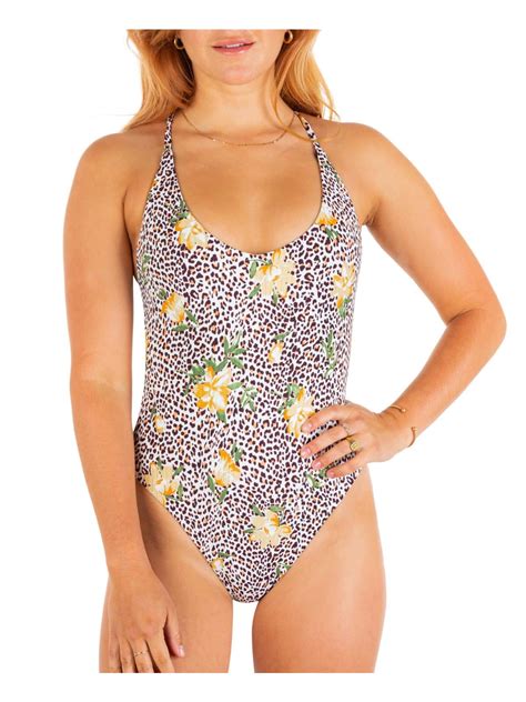 Hurley Womens Jungle Cat Scoop Neck One-Piece Swimsuit - Walmart.com