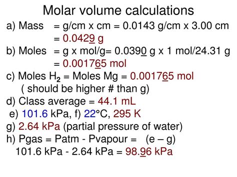 PPT - Molar volume calculations PowerPoint Presentation, free download - ID:4563721