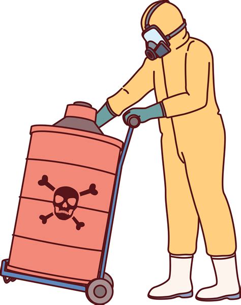 Dangerous toxic substances in barrel near specialist in chemical