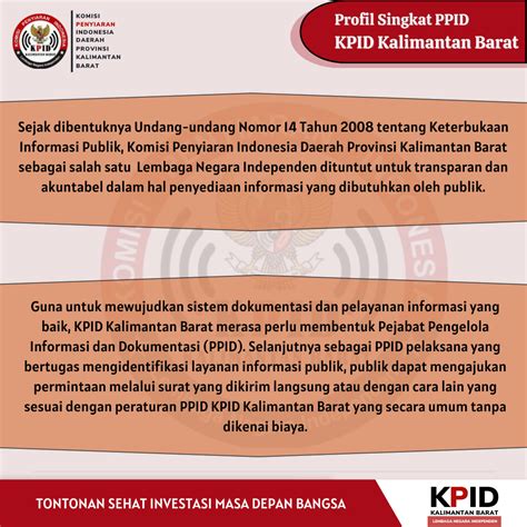 tentang ppid kpid kalimantan barat komisi penyiaran indonesia daerah