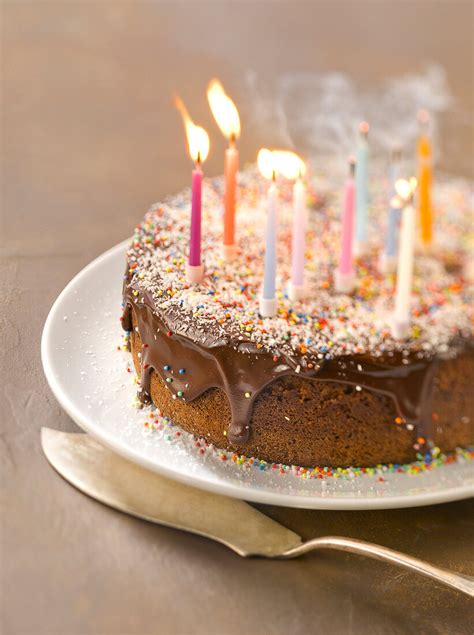 Chocolate Birthday cake with candles – License Images – 60204931 StockFood