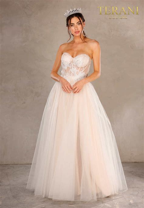Strapless Sweetheart Neckline Corset Torso A-Line Ball Gown