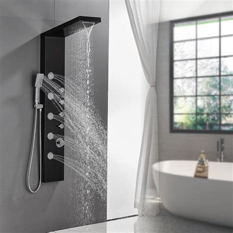 ROVATE Rainfall Waterfall Shower Tower Panel System, 304 Stainless