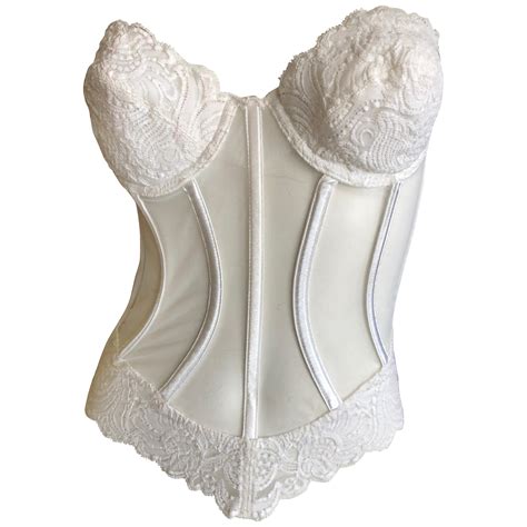 Christian Dior Vintage White Lace Lingerie Corset 34C For Sale at
