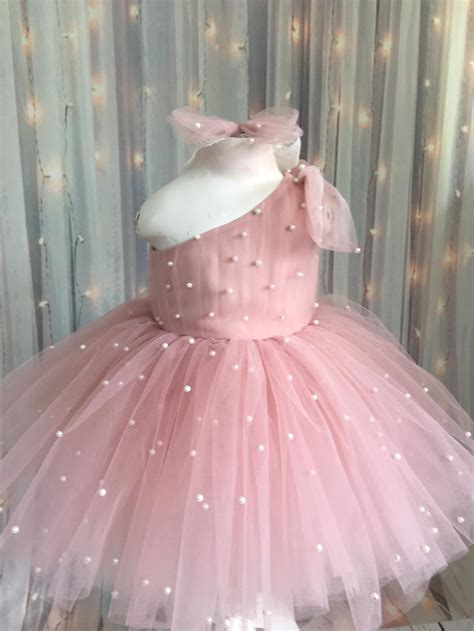 Baby Blush Dress With Pearls Baby Girl Dress Blush Toddler | Etsy