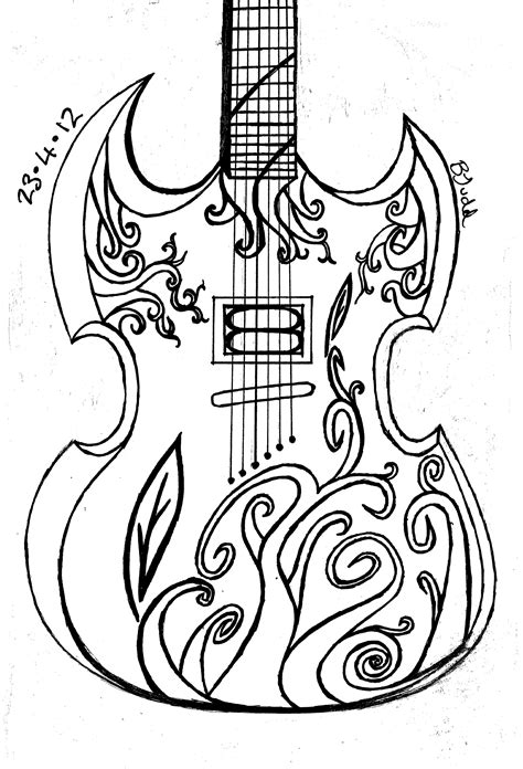 Guitar Drawing Easy at GetDrawings | Free download