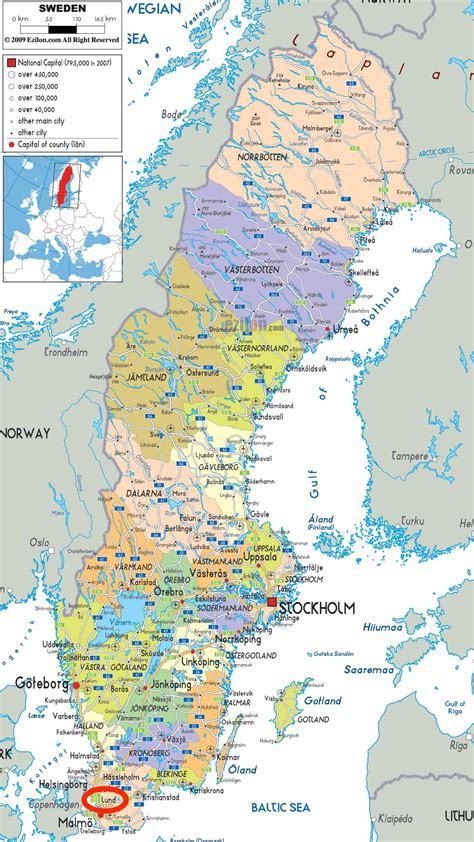Di Lund, Svezia) mappa - Cartina di lund in Svezia (Europa del Nord ...