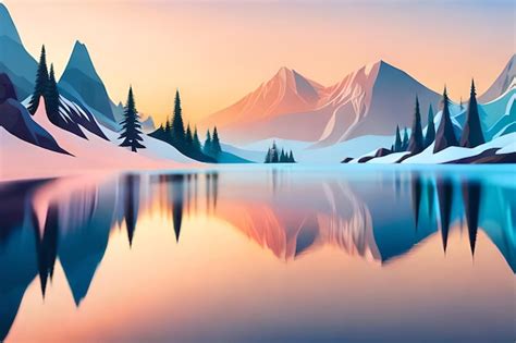 Premium AI Image | Beautiful landscape view with pastel colors