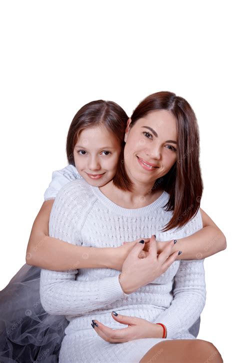 Cute Daughter And Mother Hugging Love Childhood Beautiful, Together