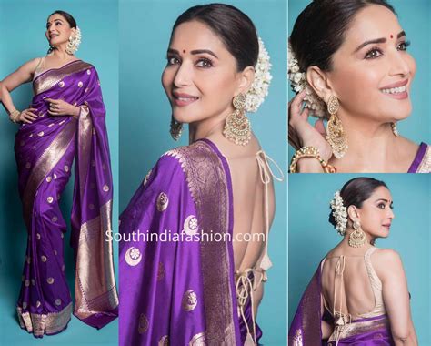 madhuri dixit  raw mango south india fashion stylish sarees