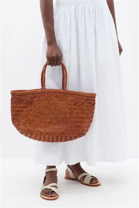 triple jump large woven leather basket bag tan wardrobe icons