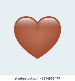 Brown Heart Emoji Isolated On White Stock Vector (Royalty Free ...