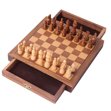 GSE Games & Sports Expert 10" Magnetic Wooden Chessboard Chess Board ...