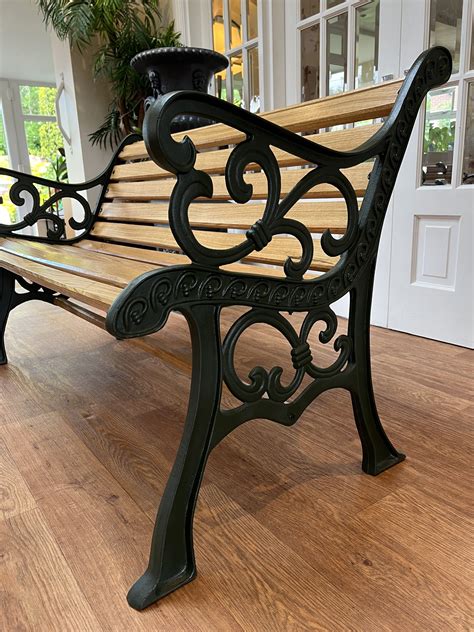 Fully Restored Cast Iron Garden Bench With Oiled Oak Slats - Etsy