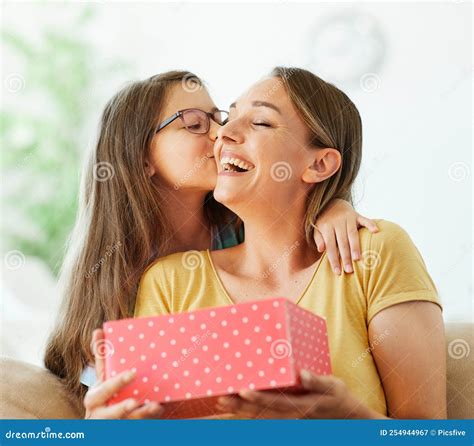 Mother Daughter Child Woman Family Gift Girl Present Day Birthday Happy