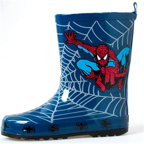 Spiderman Kids Boys Blue Rubber Rain Boots Teenage Boy Children Water ...