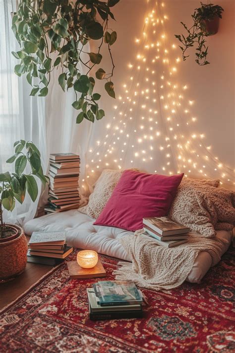 chic  cozy boho reading nook ideas   space boho floor