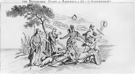 Stamp Act Cartoon 1765 NThe Deplorable State Of America Or Sc-H ...