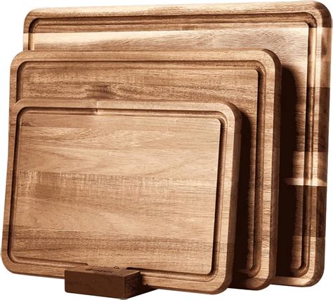 amazoncom yusotan teak wood cutting board set    kitchen thick