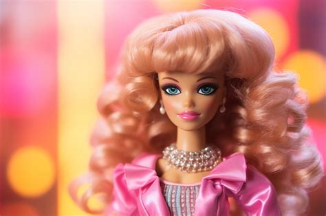 Premium AI Image | Barbie cute disco plastic doll portrait