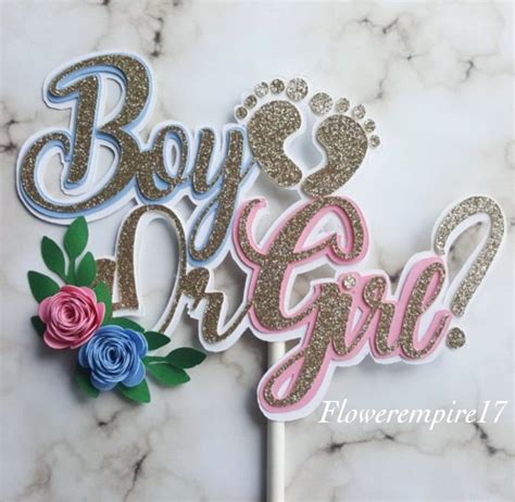 Gender Reveal Cake Topper, Boy or Girl Cake Topper, Baby Shower Cake ...
