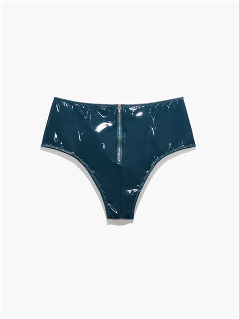 Leather Tease Vinyl Booty Short in Blue & Green | SAVAGE X FENTY