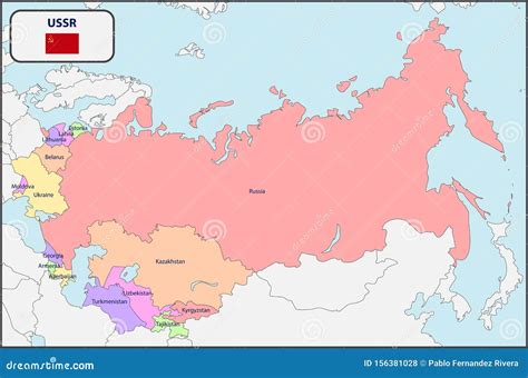 Political Map Of USSR With Names Vector Illustration | CartoonDealer.com #156381028