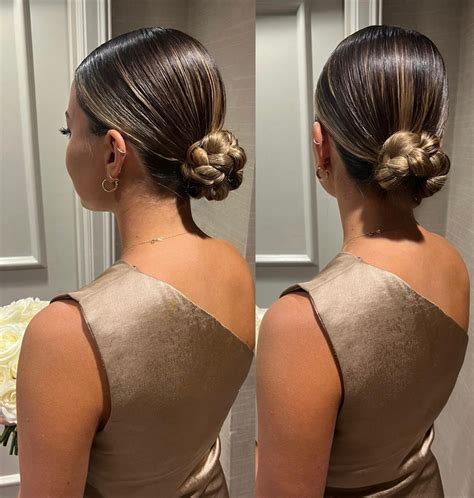 trendy slick  bun styles   occasion