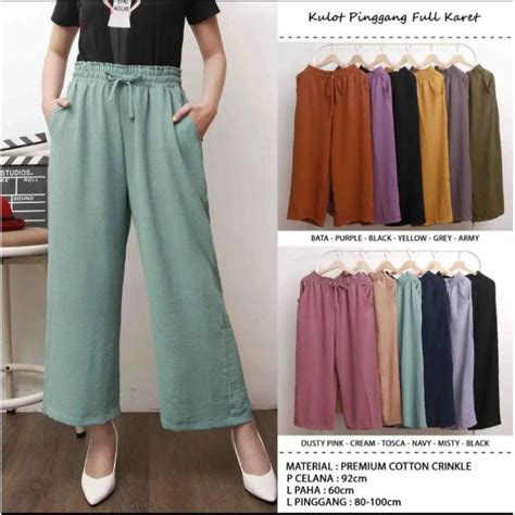 jual kulot kringkle airflow premium celana kulot high waist kulot