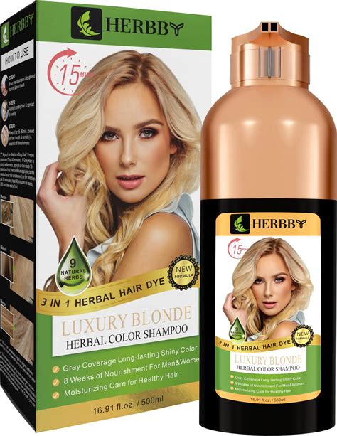 Amazon.com : HERBBY Hair Color Shampoo for Gray Hair Coverage&Color