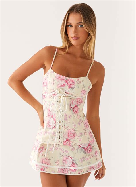 Artemis Corset Mini Dress - Vintage Pink Floral – Peppermayo US