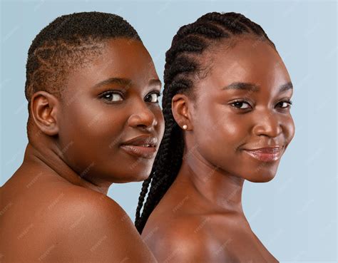 Premium Photo | Halfnaked young black women posing on studio background