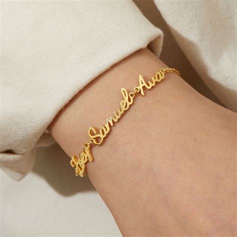 Name Bracelet Multiple Names Bracelet for Women Gold Personalized ...