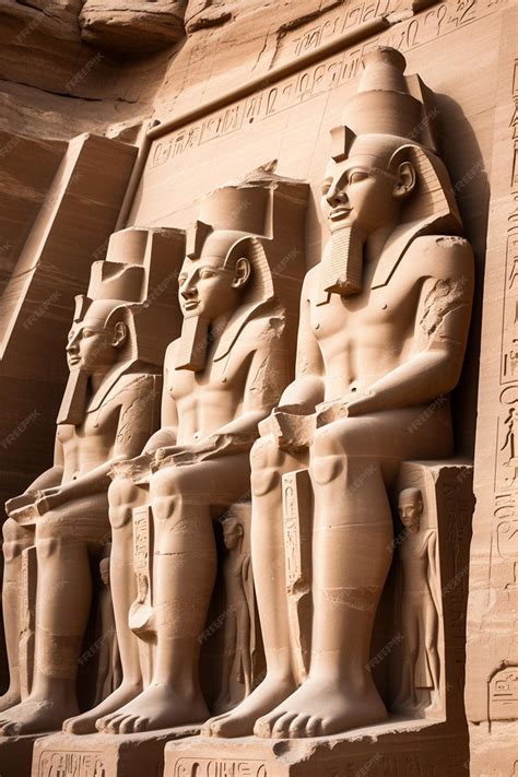 Premium Photo | Statues of egyptian gods and goddesses in front of a temple