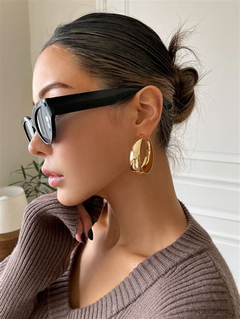 pendientes de aro minimalista minimalist  metal earrings shein