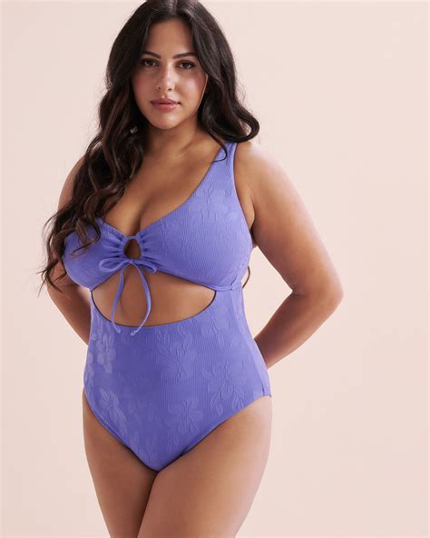 TROPIK Jacquard Cut-out One-piece Swimsuit - Purple | Bikini Village