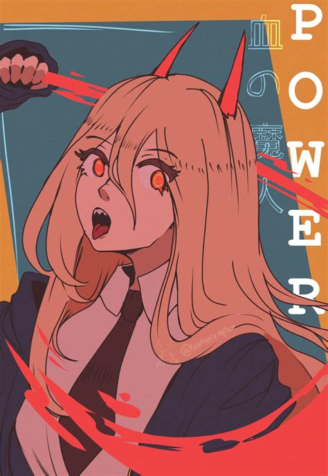 I drew power from csm :D i tried a different sort of style? : r/ChainsawMan