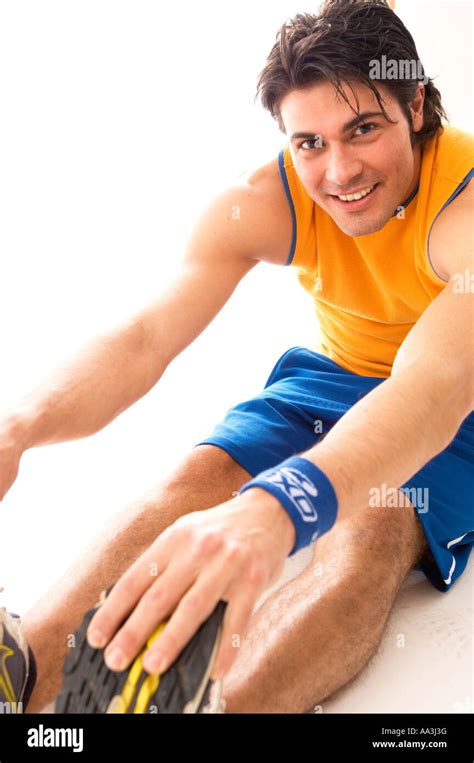 young man exercise stock photo alamy