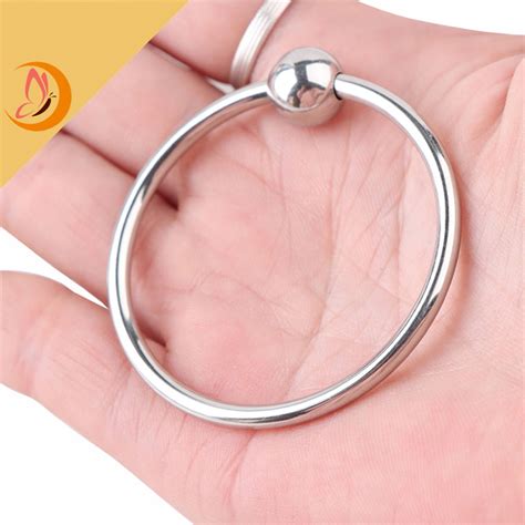 Glans Ring With Stress Ball, Stainless Steel Cock Rings in 6 Sizes