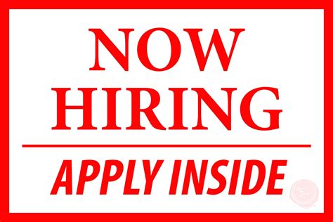 Now Hiring - Apply Inside Sign Design - 2'x3' Perfect for retail stores