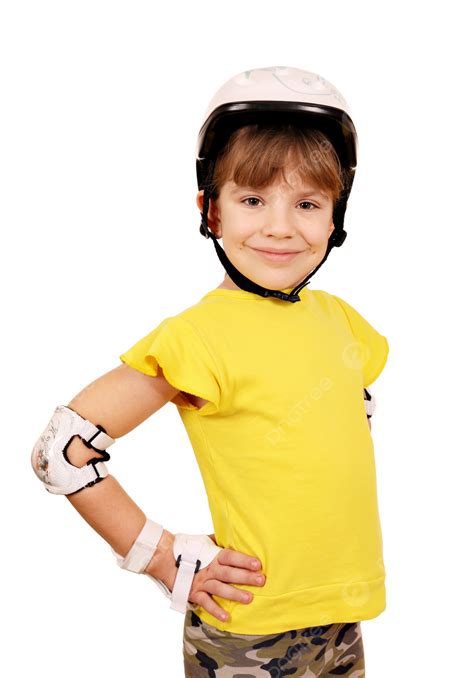 Small Girl Wearing Safety Equipment For, Youth, Child, Caucasian PNG