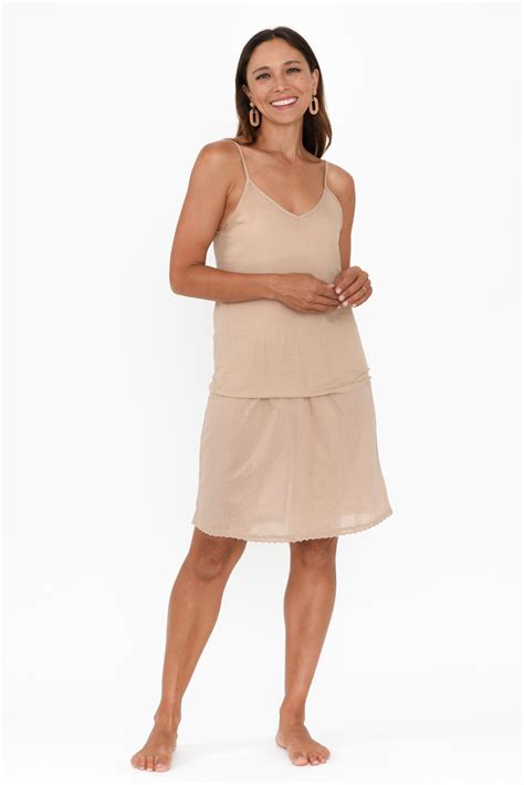 Nude Cotton Slip Cami - Blue Bungalow AU